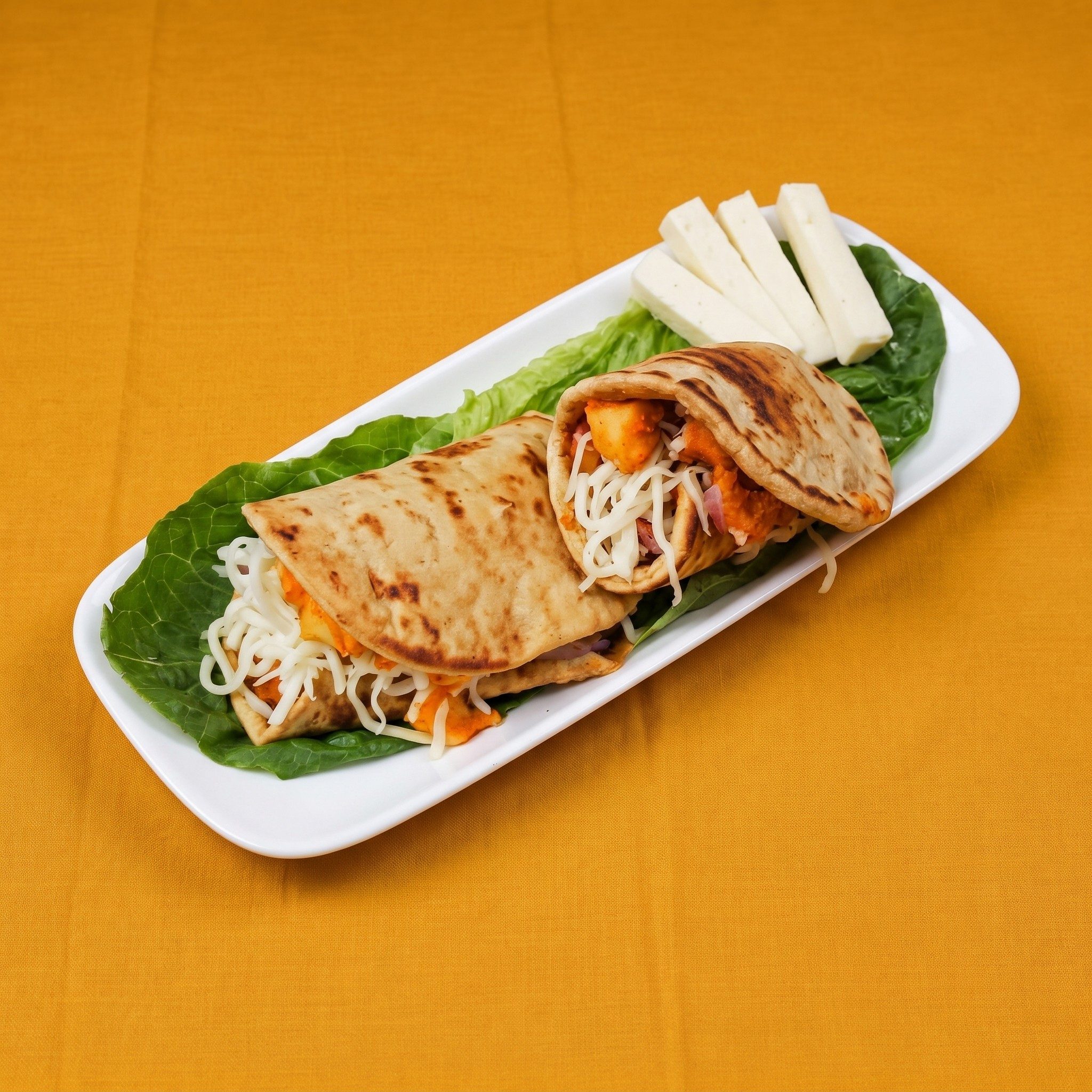 Schezwan Cheese Frankie.